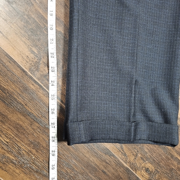 Ralph Lauren‎ Mens 40x29 Charcoal Navy Grid Pleated Cuffed Dress Pants Refined - Picture 5 of 7